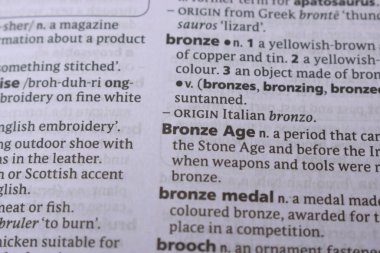 İngilizce Sözlük Sayfasını Kelimeyle Kapat - Bronz Çağı