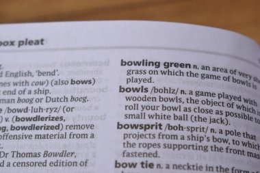 İngilizce Tanımlama Sözlüğü Sayfası - Kâselerin Yazılı Sözcüğünün Kapanışı