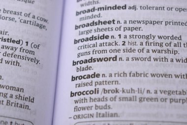 İngilizce Sözlük Sayfasını Kelimeyle Kapat - Broadsword