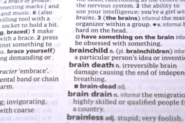 İngilizce Tanımlama Sözlüğü Sözlüğü - Beyin Sözcüğünün Yazılı Sözcüğünün Kapanışı