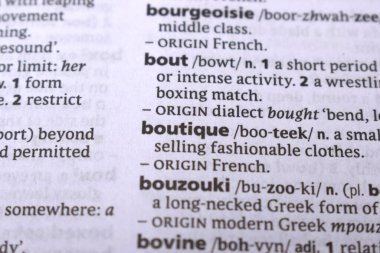 İngilizce Sözlük Sayfasını Kelimeyle Kapat - Butik