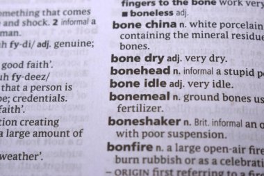 İngilizce Sözlük Sayfasını Kelimeyle Kapat - Kemik kuru