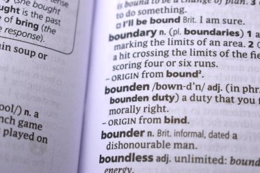 İngilizce Sözlük Sayfasını Sözcükle Kapat - Sınır