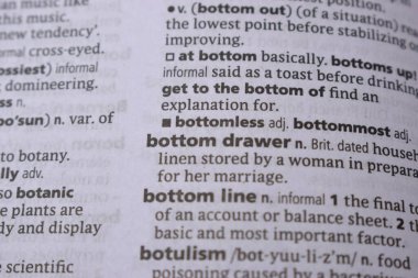 İngilizce Sözlük Sayfasını Kelimeyle Kapat - Alt çekmece