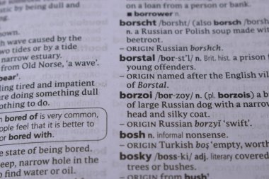 İngilizce Sözlük Sayfasını Kelimeyle Kapat - Borzoi