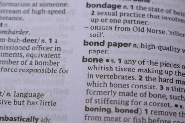 İngilizce Tanımlama Sözlüğü Sayfası - Bandın Yazılı Sözcüğünün Kapalı Sayfası