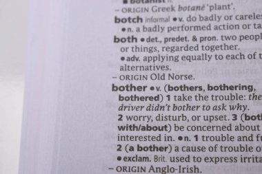 İngilizce Tanımlama Sözlük Sayfası - Can Sıkıntısının Yazılmış Sözcüğünün Kapanışı