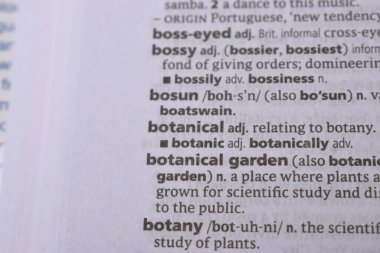 İngilizce Sözlük Sayfasını Kelimeyle Kapat - Botanik