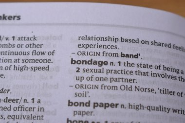 İngilizce Tanımlama Sözlüğü Sayfası Köleliğin Yazılı Sözcüğünün Kapanışı