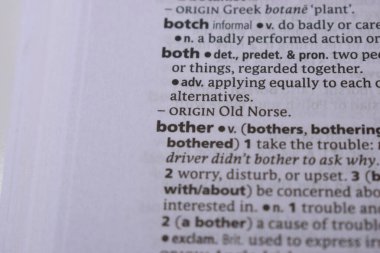 İngilizce Sözlük Sayfasını Sözcükle Kapat - Rahatsız