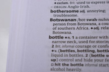 İngilizce Tanımlama Sözlüğü Sayfası - Botswanan 'ın Yazılı Sözcüğünün Kapanışı