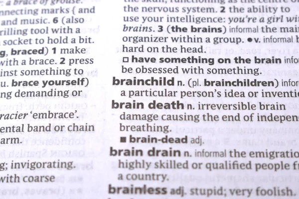 İngilizce Tanımlama Sözlüğü Sözlüğü - Beyin Sözcüğünün Yazılı Sözcüğünün Kapanışı
