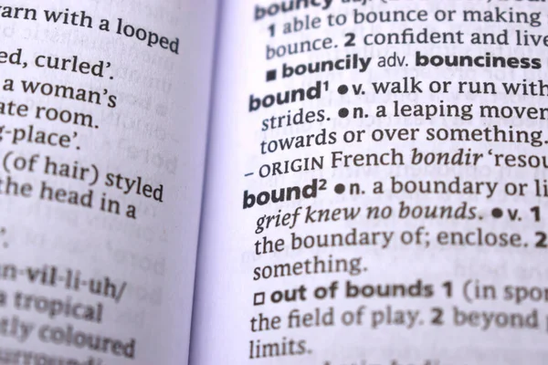 İngilizce Tanımlama Sözlüğü Sayfası - Bağlı Kelimenin Kapalı Sayfası