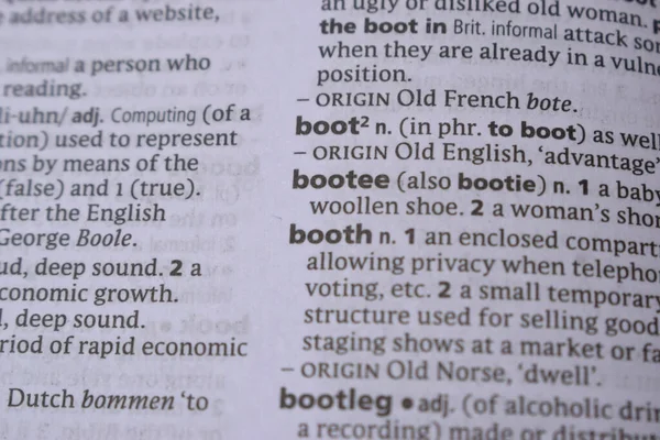 İngilizce Sözlük Sayfasını Kelimeyle Kapat - Booth