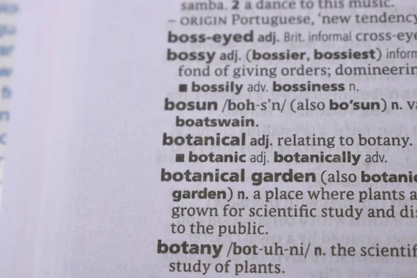 İngilizce Sözlük Sayfasını Kelimeyle Kapat - Botanik