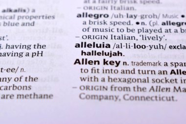 İngilizce Sözlük Sayfasını Kelimeyle Kapat - Alleluia