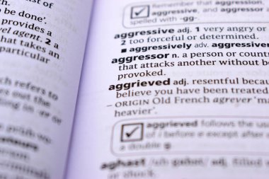 İngilizce Sözlük Sayfasını Sözcükle Kapat - Saldırgan