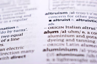 İngilizce Sözlük Sayfasını Kelimeyle Kapat - alum