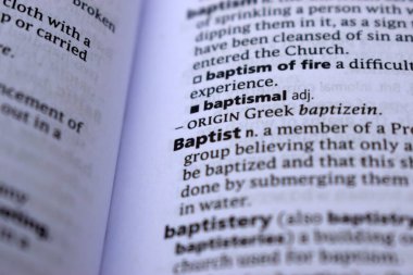 İngilizce Sözlük Sayfası - Baptist Sözcüğüyle Kapat