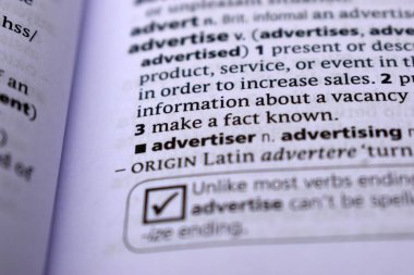 İngilizce Sözlük Sayfasını Kelimeyle Kapat - Reklamcı