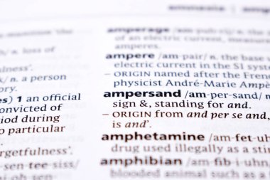 İngilizce Sözlük Sayfasını Kelimeyle Kapat - ampersand