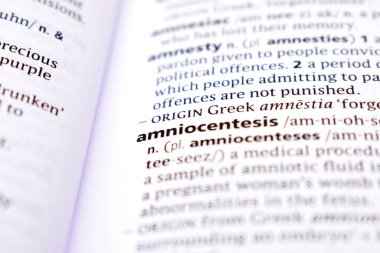 İngilizce Sözlük Sayfasını Kelimeyle Kapat - Amniyosentez
