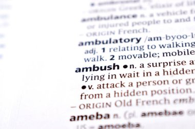 İngilizce Sözlük Sayfası Pusu Sözcüğüyle Kapat