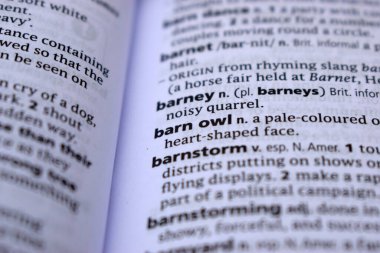 İngilizce Sözlük Sayfasını Kelimeyle Kapat - Ahır Baykuşu