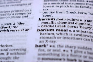 İngilizce Tanımlama Sözlüğü Sayfası - baryumun Yazılı Sözcüğünün Kapanışı