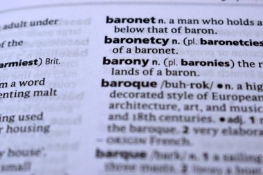 İngilizce Sözlük Sayfasını Kelimeyle Kapat - Baronetcy