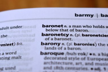 İngilizce Sözlük Sayfasını Sözcükle Kapat - Baronet