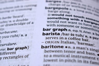 İngilizce Sözlük Sayfası - çubuk grafiğiyle Kapat