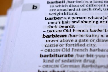 İngilizce Sözlük Sayfasını Kelimeyle Kapat - Barbican