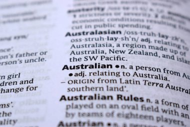 İngilizce Sözlük Sayfasını Kelimeyle Kapat - Avustralyaca