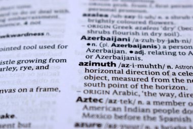 İngilizce Sözlük Sayfası - azimuth Sözcüğüyle Kapat