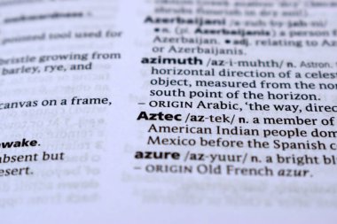 İngilizce Sözlük Sayfasını Kelimeyle Kapat - Aztec