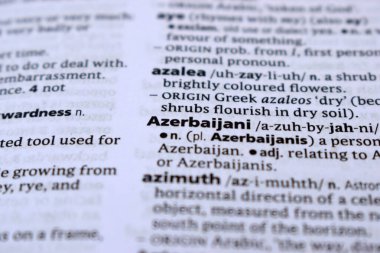 İngilizce Sözlük Sayfasını Kelimeyle Kapat - azarbaijani