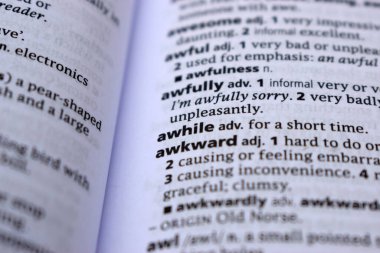 İngilizce Tanımlama Sözlüğü Sayfası Bir süre - Yazılmış Sözcüğün Kapanışı