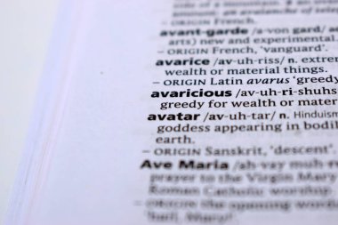 İngilizce Tanımlama Sözlüğü - Avatar 'ın Yazılı Kelimesinin Kapanışı Sayfası