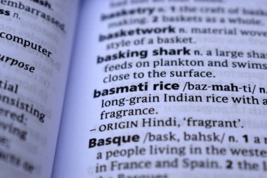 İngilizce Sözlük Sayfasını Kelimeyle Kapat - basmati pilavı