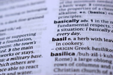 İngilizce Sözlük Sayfasını Kelimeyle Kapat - fesleğen