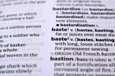 İngilizce Tanımlama Sözlüğü Sayfası - baste Sözcüğünün Kapalı Sayfası