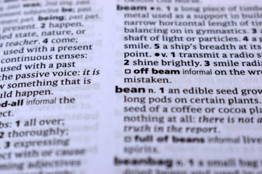 İngilizce Sözlük Sayfasını Kelimeyle Kapat - Fasulye