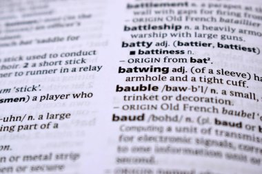 İngilizce Sözlük Sayfasını Kelimeyle Kapat - yarasa kanadı