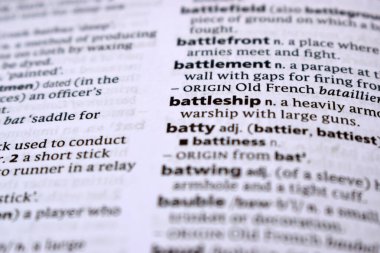 İngilizce Sözlük Sayfasını Kelimeyle Kapat - Savaş Gemisi