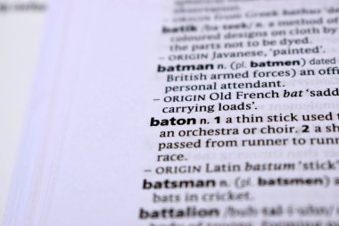 İngilizce Sözlük Sayfasını Kelimeyle Kapat - baton