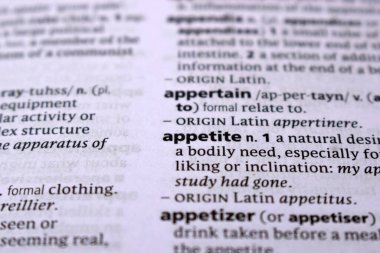 İngilizce Sözlük Sayfasını Kelimeyle Kapat - İştah