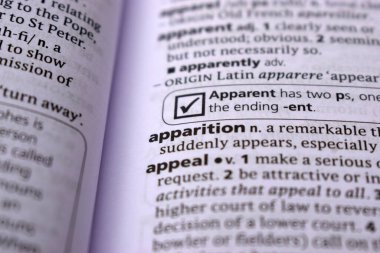 İngilizce Sözlük Sayfasını Kelimeyle Kapat - hayalet