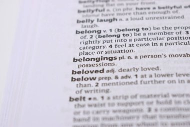 İngilizce Sözlük Sayfasını Sözcükle Kapat - Kişisel Eşyalar