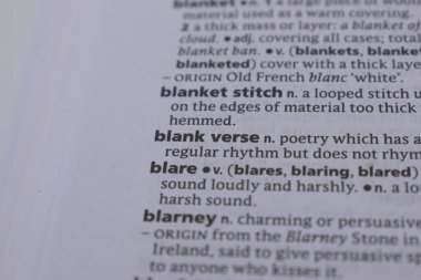 İngilizce Tanımlama Sözlük Sayfası Boş Sözcüğün Yazılmış Sözcüğünün Kapanışı